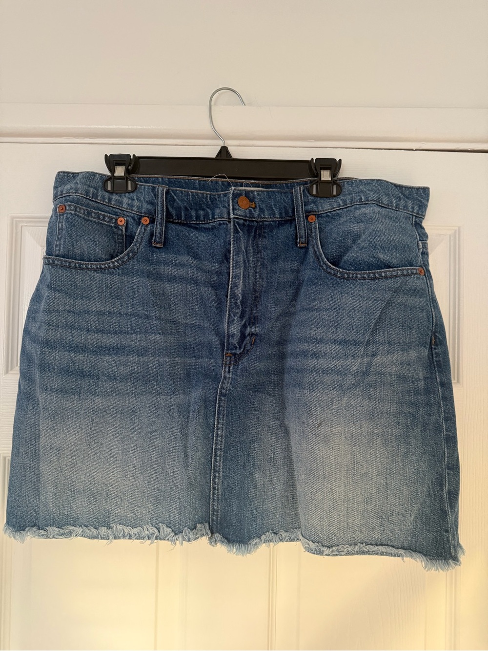 Madewell Raw Hem Denim Mini Skirt | size 34